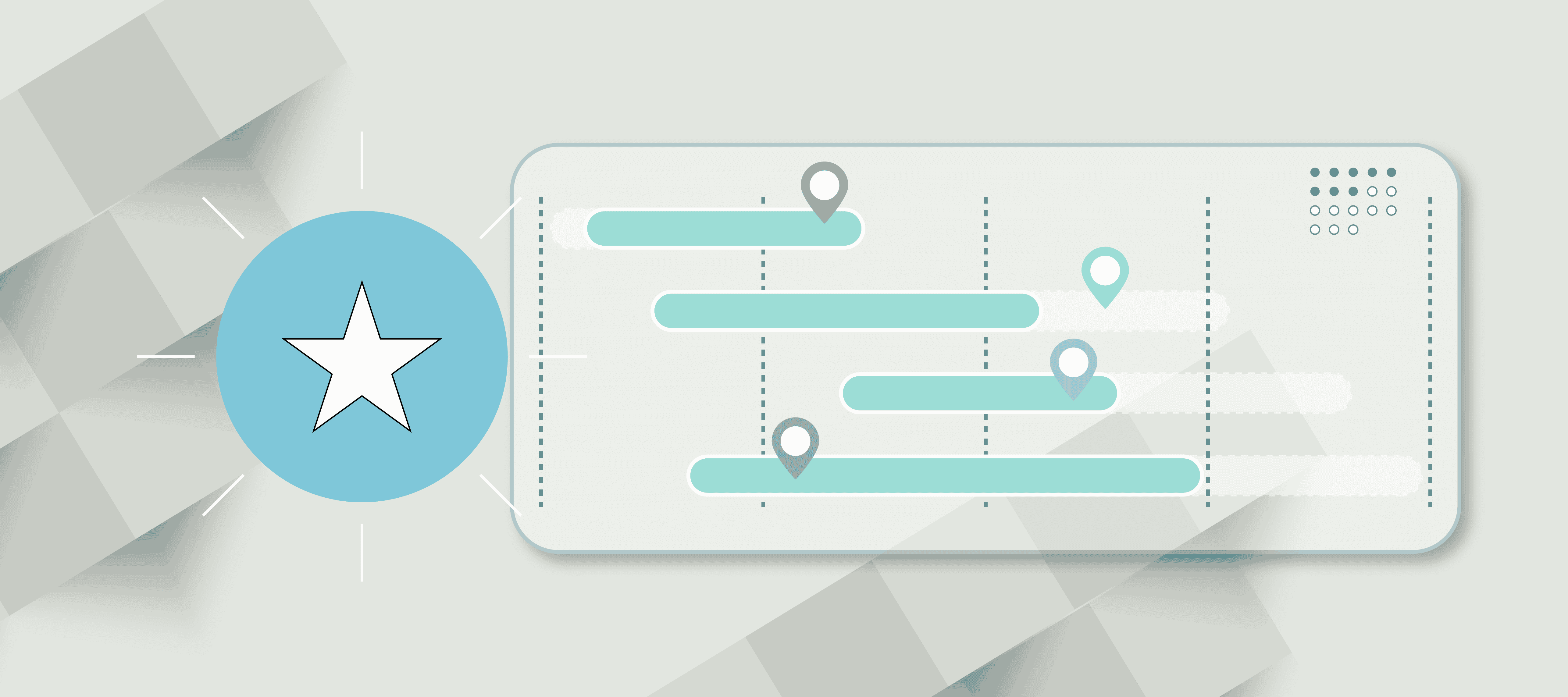 Graphic depicting a visual product roadmap