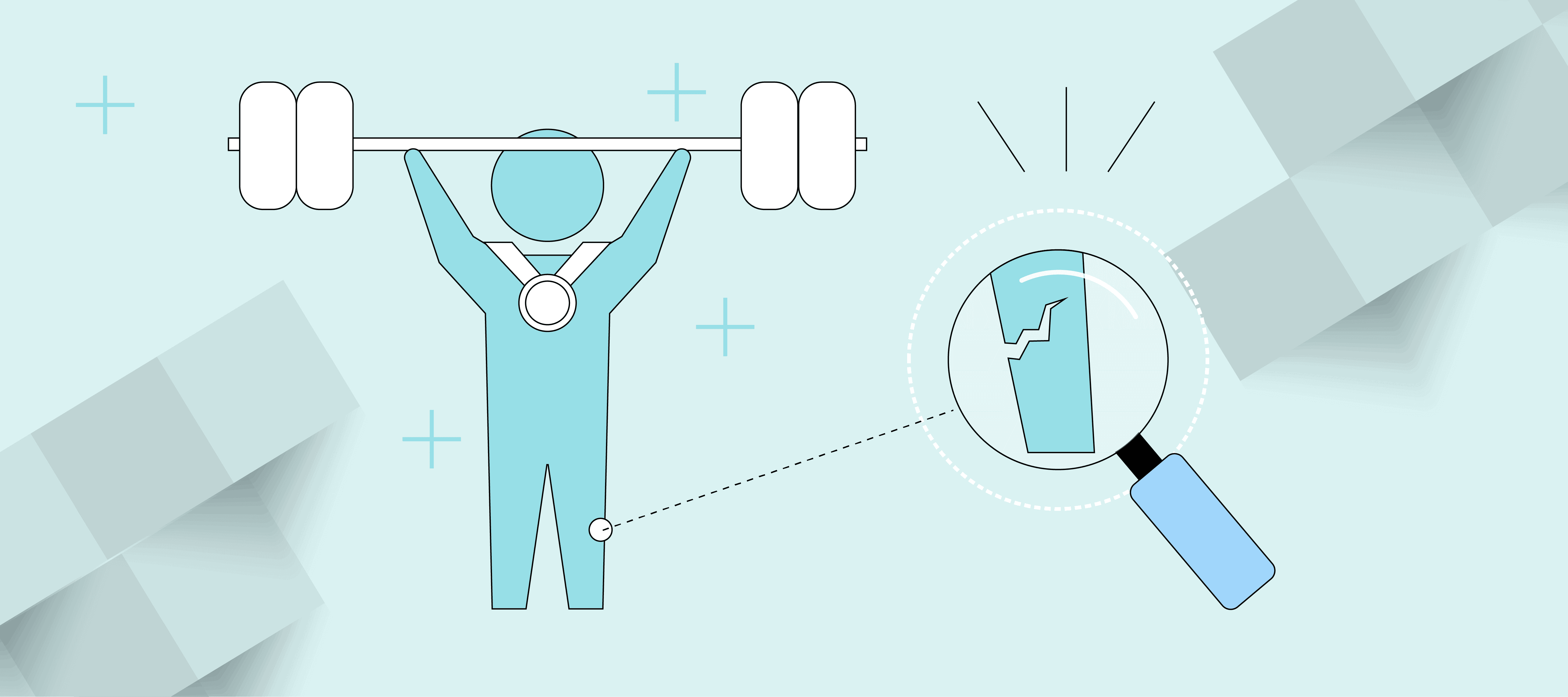 A graphic illustration representing finding a business's strength by analyzing competitors' weaknesses.