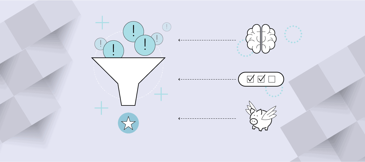 An illustration representing how research can identify opportunities within market problems.