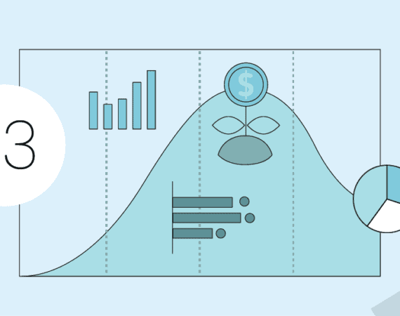 A graphic representing data points along the product life cycle.