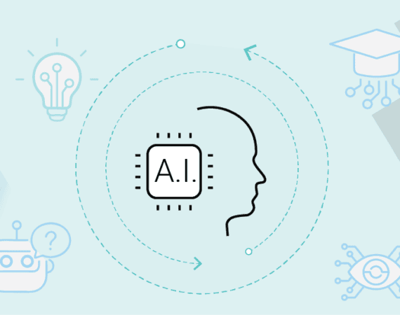 A graphic illustrating the concept of learning AI skills as a product manager.