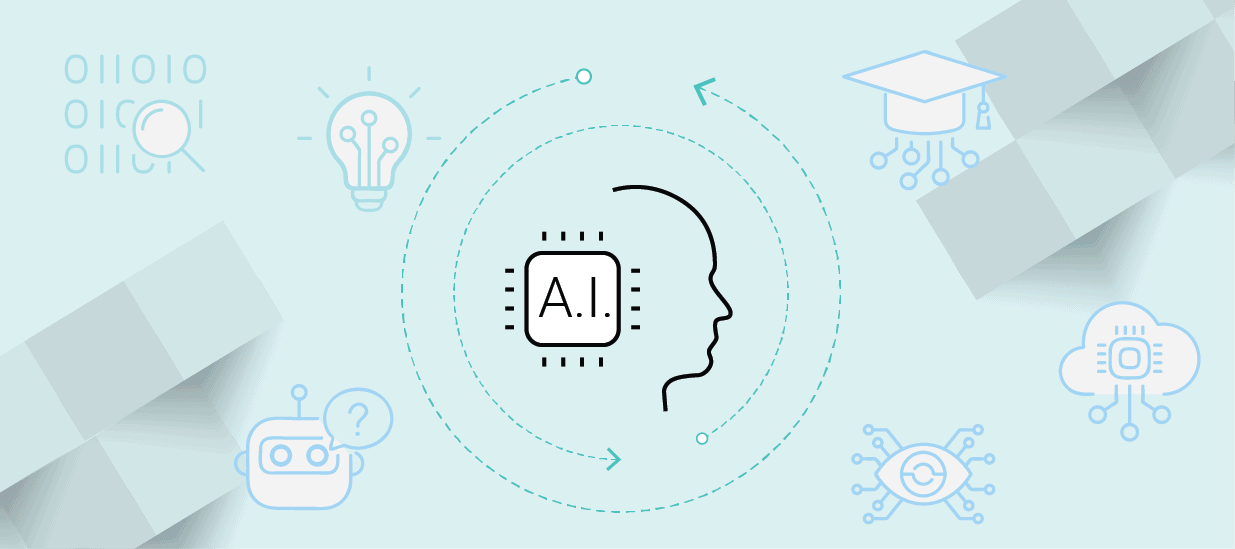 A graphic illustrating the concept of learning AI skills as a product manager.